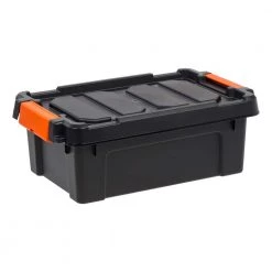 12 Qt. Heavy Duty Plastic Storage Box in Black (6-Pack) by IRIS 13 12 Qt. Heavy Duty Plastic Storage Box in Black (6-Pack) by IRIS -Kate and Laurel Shop black orange iris storage bins 500151 c3 1000