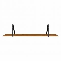 Soloman 38 in. x 8 in. x 8 in. Brown/Black Decorative Wall Shelf by Kate and Laurel -Kate and Laurel Shop brown black kate and laurel decorative shelving 216094 1f 1000