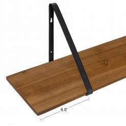 Soloman 38 in. x 8 in. x 8 in. Brown/Black Decorative Wall Shelf by Kate and Laurel -Kate and Laurel Shop brown black kate and laurel decorative shelving 216094 4f 1000