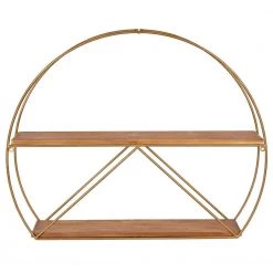 Delmar 26 in. x 21 in. x 5 in. Brown/Gold Decorative Wall Shelf by Kate and Laurel -Kate and Laurel Shop brown gold kate and laurel decorative shelving 215657 fa 1000