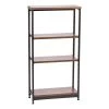 Black and Brown 4-Tier Metal and Wood Shelving Unit (10.51 in. W x 47. 44 in. H x 24.57 in D) by IRIS