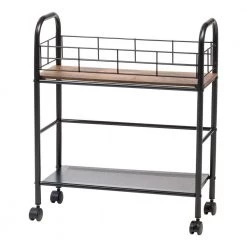 Kate and Laurel Shop 11 Slim Wood and Metal Rolling Storage Cart by IRIS