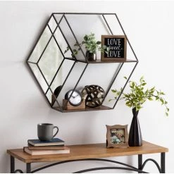 Lintz 26 in. x 23 in. x 7 in. Brown Decorative Wall Shelf by Kate and Laurel -Kate and Laurel Shop brown kate and laurel decorative shelving 214963 31 1000