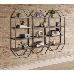 Adela 8 in. x 18 in. x 41 in. Brown Wood Floating Decorative Wall Shelf Without Brackets by Kate and Laurel 13 Adela 8 in. x 18 in. x 41 in. Brown Wood Floating Decorative Wall Shelf Without Brackets by Kate and Laurel -Kate and Laurel Shop brown kate and laurel decorative shelving 215810 76 1000