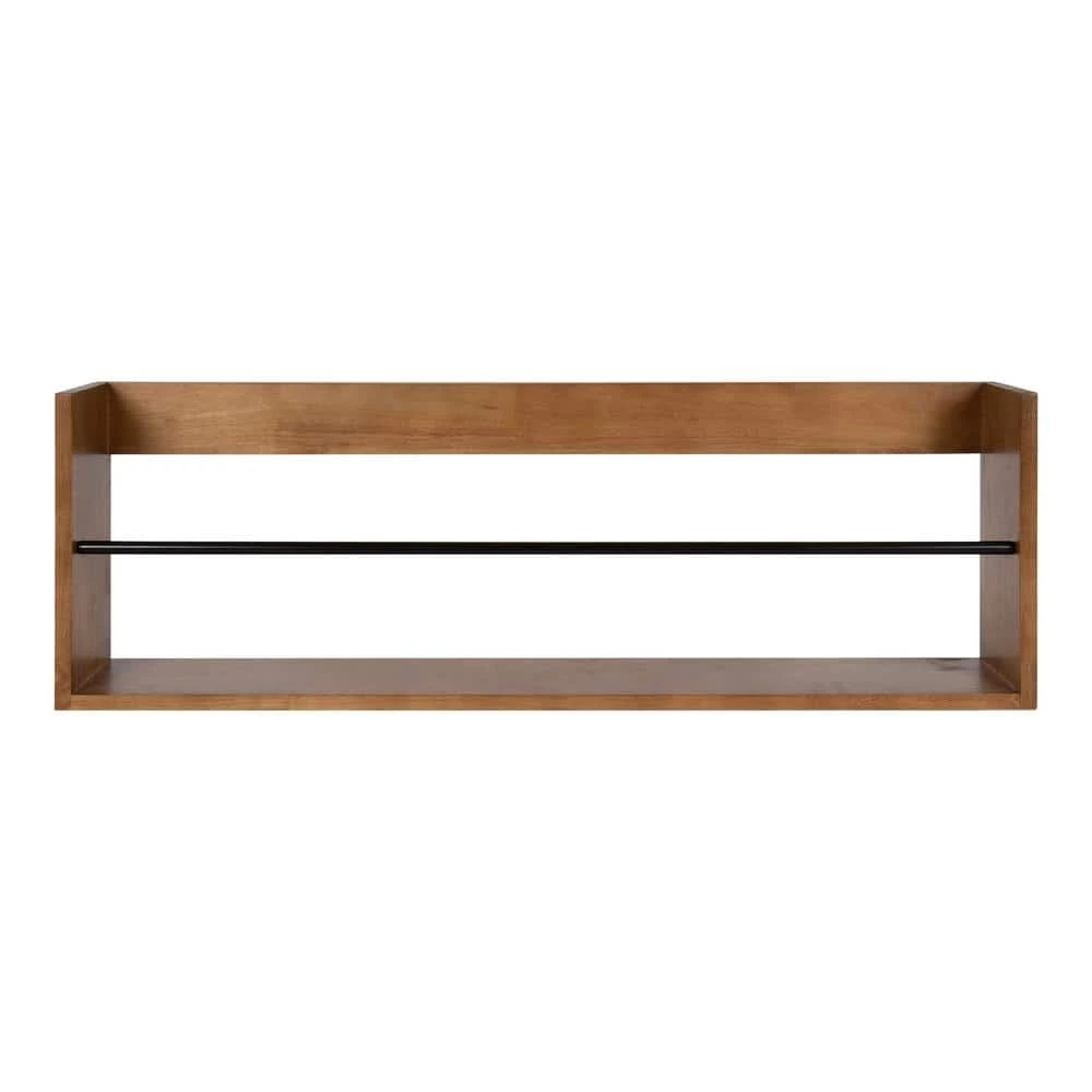 Corinna 6 in. x 36 in. x 12 in. Brown Wood Floating Decorative Wall Shelf Without Brackets by Kate and Laurel 7 Corinna 6 in. x 36 in. x 12 in. Brown Wood Floating Decorative Wall Shelf Without Brackets by Kate and Laurel - Image 5