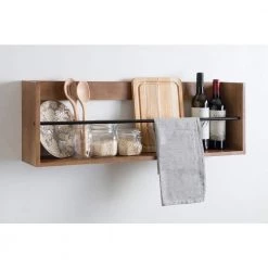 Corinna 6 in. x 36 in. x 12 in. Brown Wood Floating Decorative Wall Shelf Without Brackets by Kate and Laurel 15 Corinna 6 in. x 36 in. x 12 in. Brown Wood Floating Decorative Wall Shelf Without Brackets by Kate and Laurel -Kate and Laurel Shop brown kate and laurel decorative shelving 216702 76 1000