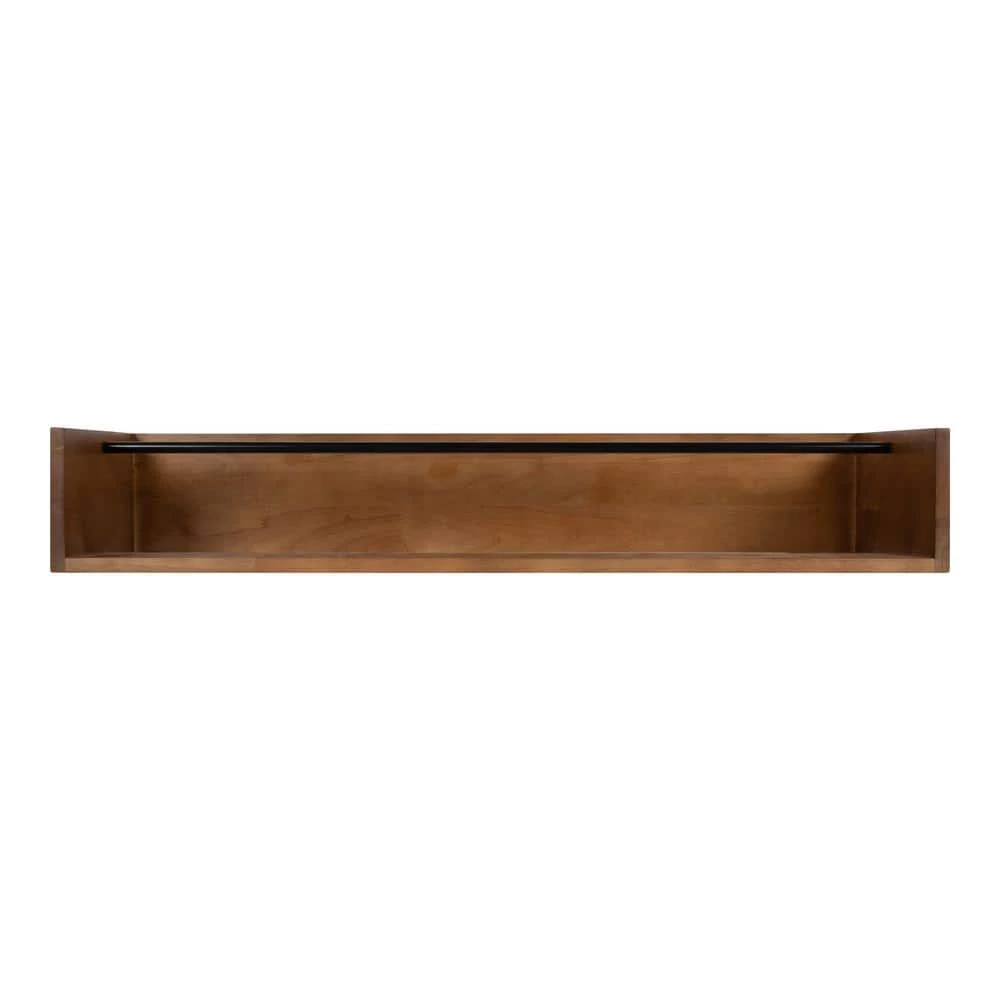 Corinna 6 in. x 36 in. x 12 in. Brown Wood Floating Decorative Wall Shelf Without Brackets by Kate and Laurel 5 Corinna 6 in. x 36 in. x 12 in. Brown Wood Floating Decorative Wall Shelf Without Brackets by Kate and Laurel - Image 3