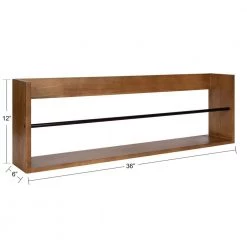 Corinna 6 in. x 36 in. x 12 in. Brown Wood Floating Decorative Wall Shelf Without Brackets by Kate and Laurel 12 Corinna 6 in. x 36 in. x 12 in. Brown Wood Floating Decorative Wall Shelf Without Brackets by Kate and Laurel -Kate and Laurel Shop brown kate and laurel decorative shelving 216702 c3 1000