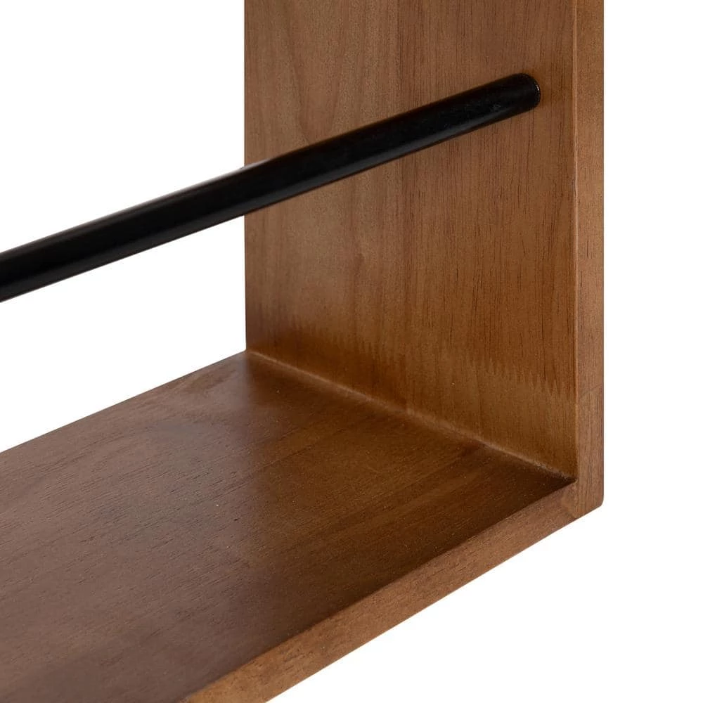 Corinna 6 in. x 36 in. x 12 in. Brown Wood Floating Decorative Wall Shelf Without Brackets by Kate and Laurel 8 Corinna 6 in. x 36 in. x 12 in. Brown Wood Floating Decorative Wall Shelf Without Brackets by Kate and Laurel - Image 6