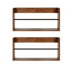 Corinna 4 in. x 24 in. x 12 in. Brown Wood Floating Decorative Wall Shelf Without Brackets by Kate and Laurel 12 Corinna 4 in. x 24 in. x 12 in. Brown Wood Floating Decorative Wall Shelf Without Brackets by Kate and Laurel -Kate and Laurel Shop brown kate and laurel decorative shelving 216924 4f 1000