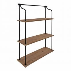 Walters 20 in. x 32 in. x 6 in. Brown Decorative Wall Shelf by Kate and Laurel