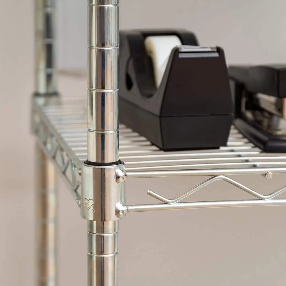 Chrome 3- Tier Metal Wire Garage Storage Shelving Unit 24- in. W x 30- in. H x 14- in. D by IRIS 4 Chrome 3- Tier Metal Wire Garage Storage Shelving Unit 24- in. W x 30- in. H x 14- in. D by IRIS - Image 2