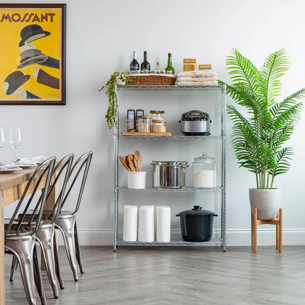 4 Shelf Wire Storage Unit, Silver by IRIS 8 4 Shelf Wire Storage Unit, Silver by IRIS - Image 6