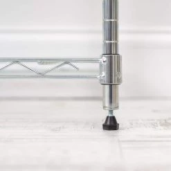 5 Shelf Wire Storage Unit, Silver by IRIS -Kate and Laurel Shop chrome iris freestanding shelving units 596038 1f 1000