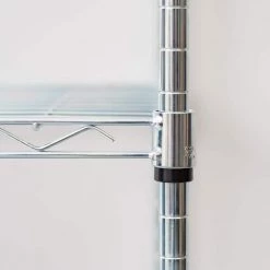 5 Shelf Wire Storage Unit, Silver by IRIS -Kate and Laurel Shop chrome iris freestanding shelving units 596038 4f 1000