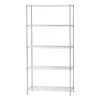 5 Shelf Wire Storage Unit, Silver by IRIS -Kate and Laurel Shop chrome iris freestanding shelving units 596038 64 1000