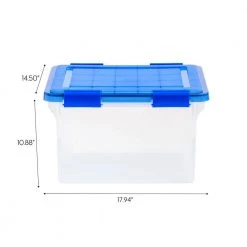 32 Qt. WeatherPro Clear Plastic Storage Box, Lid Blue by IRIS -Kate and Laurel Shop clear blue iris storage bins 500205 44 1000