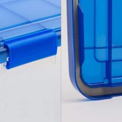32 Qt. WeatherPro Clear Plastic Storage Box, Lid Blue by IRIS -Kate and Laurel Shop clear blue iris storage bins 500205 fa 1000
