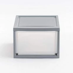 11.88 in. W x 8.13 in. H Gray Stackable Storage Drawer, Single Drawer (4-Pack) by IRIS -Kate and Laurel Shop clear finish iris storage drawers 500161 c3 1000