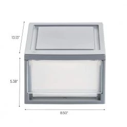 11.88 in. W x 8.13 in. H Gray Stackable Storage Drawer, Single Drawer (4-Pack) by IRIS -Kate and Laurel Shop clear finish iris storage drawers 500161 fa 1000