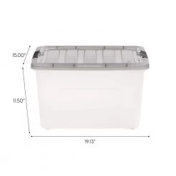 40 qt. Stack & Pull Clear storage Box, Lid Gray (Pack of 5) by IRIS -Kate and Laurel Shop clear gray iris storage bins 500147 76 1000