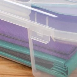 12 in. x 12 in. Portable Project Case in Clear by IRIS 9 12 in. x 12 in. Portable Project Case in Clear by IRIS -Kate and Laurel Shop clear iris craft storage 150780 1f 1000