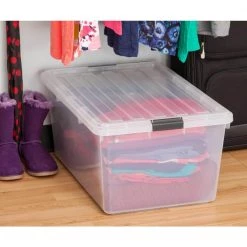 68 Qt. Buckle Down Storage Box in Clear by IRIS 9 68 Qt. Buckle Down Storage Box in Clear by IRIS -Kate and Laurel Shop clear iris storage bins 100101 31 1000