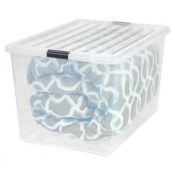 132-Qt. Buckle Down Storage Box in Clear by IRIS -Kate and Laurel Shop clear iris storage bins 100251 4f 1000