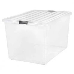 132-Qt. Buckle Down Storage Box in Clear by IRIS