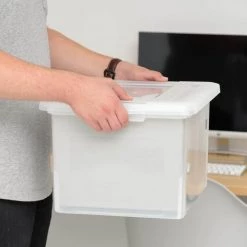 42 Qt. Letter/Legal Size File Storage Box in Clear by IRIS -Kate and Laurel Shop clear iris storage bins 140059 4f 1000