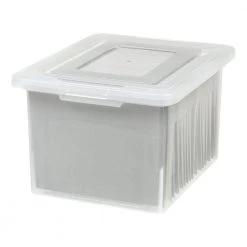 42 Qt. Letter/Legal Size File Storage Box in Clear by IRIS -Kate and Laurel Shop clear iris storage bins 140059 c3 1000