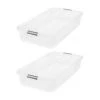 Underbed Buckle-Up 50-Qt. Plastic Storage Container in Clear (2-Pack) by IRIS