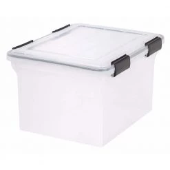 32 Qt. Letter and Legal Size File Box Storage Container in Clear (2-Pack) by IRIS -Kate and Laurel Shop clear iris storage bins 2 x 110600 c3 1000