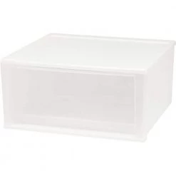 7 Qt. X-Large Hard Plastic Stacking Tote Drawer in Clear (8-Pack) by IRIS -Kate and Laurel Shop clear iris storage bins 2 x 129873 4pk 1f 1000