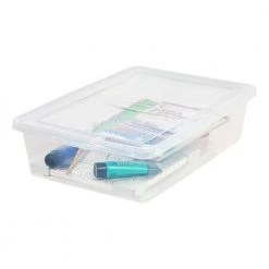 28-Qt. Storage Box in Clear by IRIS 11 28-Qt. Storage Box in Clear by IRIS -Kate and Laurel Shop clear iris storage bins 200420 1f 1000