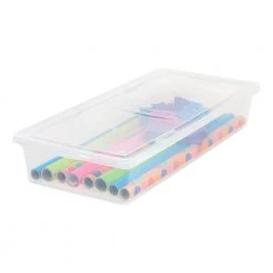 41 Qt. Underbed Storage Box in Clear by IRIS -Kate and Laurel Shop clear iris storage bins 200430 4f 1000