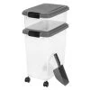 12 Qt. and 33 Qt. Airtight Pet Food Storage Combo with a Scoop in Gray by IRIS -Kate and Laurel Shop clear iris storage bins 301136 64 1000