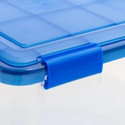 4 Gal. WeatherPro Clear Plastic Storage Box with Blue Lid (5-Pack) by IRIS -Kate and Laurel Shop clear iris storage bins 500137 44 1000