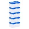 4 Gal. WeatherPro Clear Plastic Storage Box with Blue Lid (5-Pack) by IRIS -Kate and Laurel Shop clear iris storage bins 500137 64 1000
