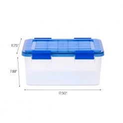 4 Gal. WeatherPro Clear Plastic Storage Box with Blue Lid (5-Pack) by IRIS -Kate and Laurel Shop clear iris storage bins 500137 76 1000