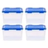 11.5 Gal. WeatherPro Clear Plastic Storage Box with Blue Lid (4-Pack) by IRIS -Kate and Laurel Shop clear iris storage bins 500139 64 1000