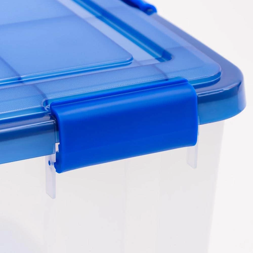15 Gal. WeatherPro Plastic Storage Box with Blue Lid (3-Pack) by IRIS 6 15 Gal. WeatherPro Plastic Storage Box with Blue Lid (3-Pack) by IRIS - Image 4