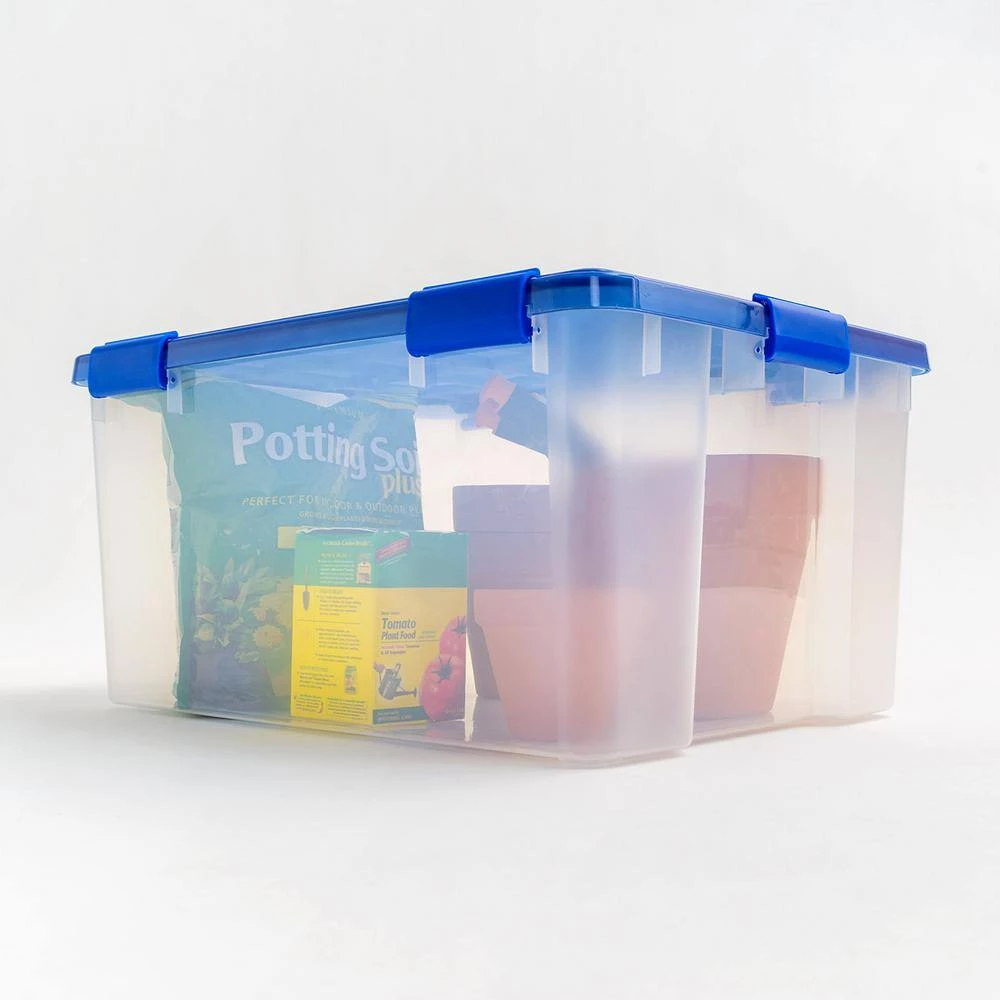 15 Gal. WeatherPro Plastic Storage Box with Blue Lid (3-Pack) by IRIS 9 15 Gal. WeatherPro Plastic Storage Box with Blue Lid (3-Pack) by IRIS - Image 7