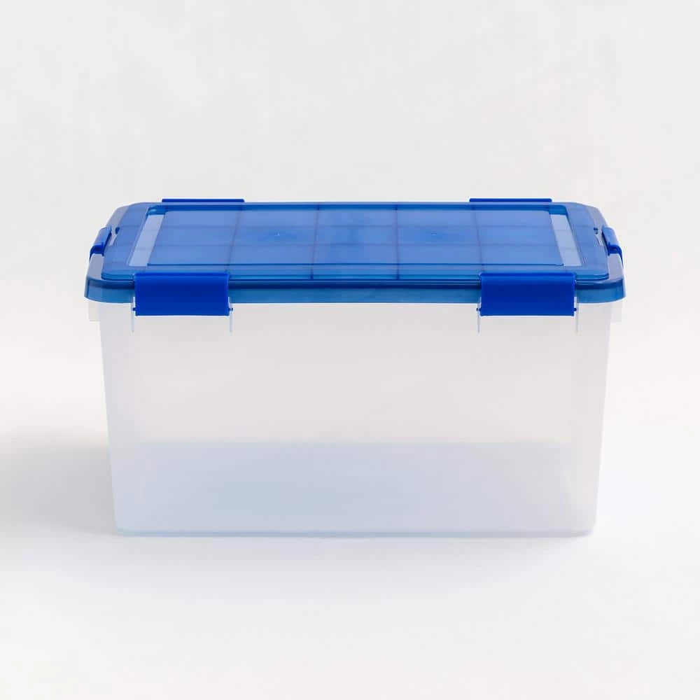 15 Gal. WeatherPro Plastic Storage Box with Blue Lid (3-Pack) by IRIS 4 15 Gal. WeatherPro Plastic Storage Box with Blue Lid (3-Pack) by IRIS - Image 2