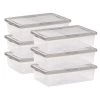 7 Gal. Snap Top Plastic Storage Box in Clear wih Gray Lid 6 Pack by IRIS 2 7 Gal. Snap Top Plastic Storage Box in Clear wih Gray Lid 6 Pack by IRIS -Kate and Laurel Shop clear iris storage bins 500157 64 1000