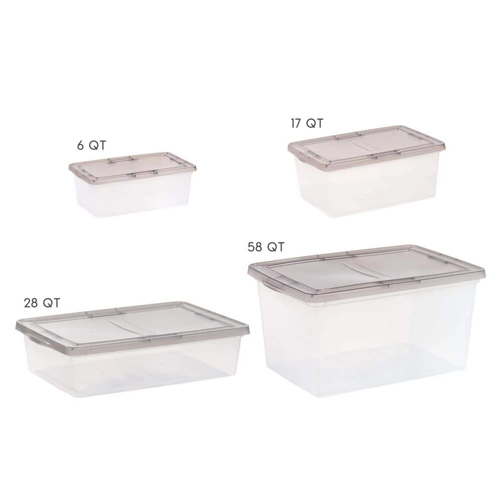 7 Gal. Snap Top Plastic Storage Box in Clear wih Gray Lid 6 Pack by IRIS 10 7 Gal. Snap Top Plastic Storage Box in Clear wih Gray Lid 6 Pack by IRIS - Image 8