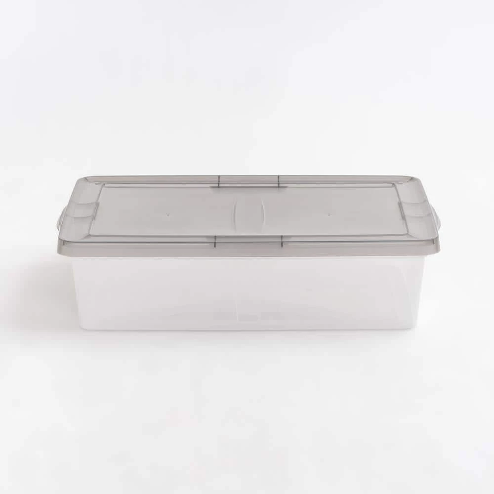 7 Gal. Snap Top Plastic Storage Box in Clear wih Gray Lid 6 Pack by IRIS 5 7 Gal. Snap Top Plastic Storage Box in Clear wih Gray Lid 6 Pack by IRIS - Image 3