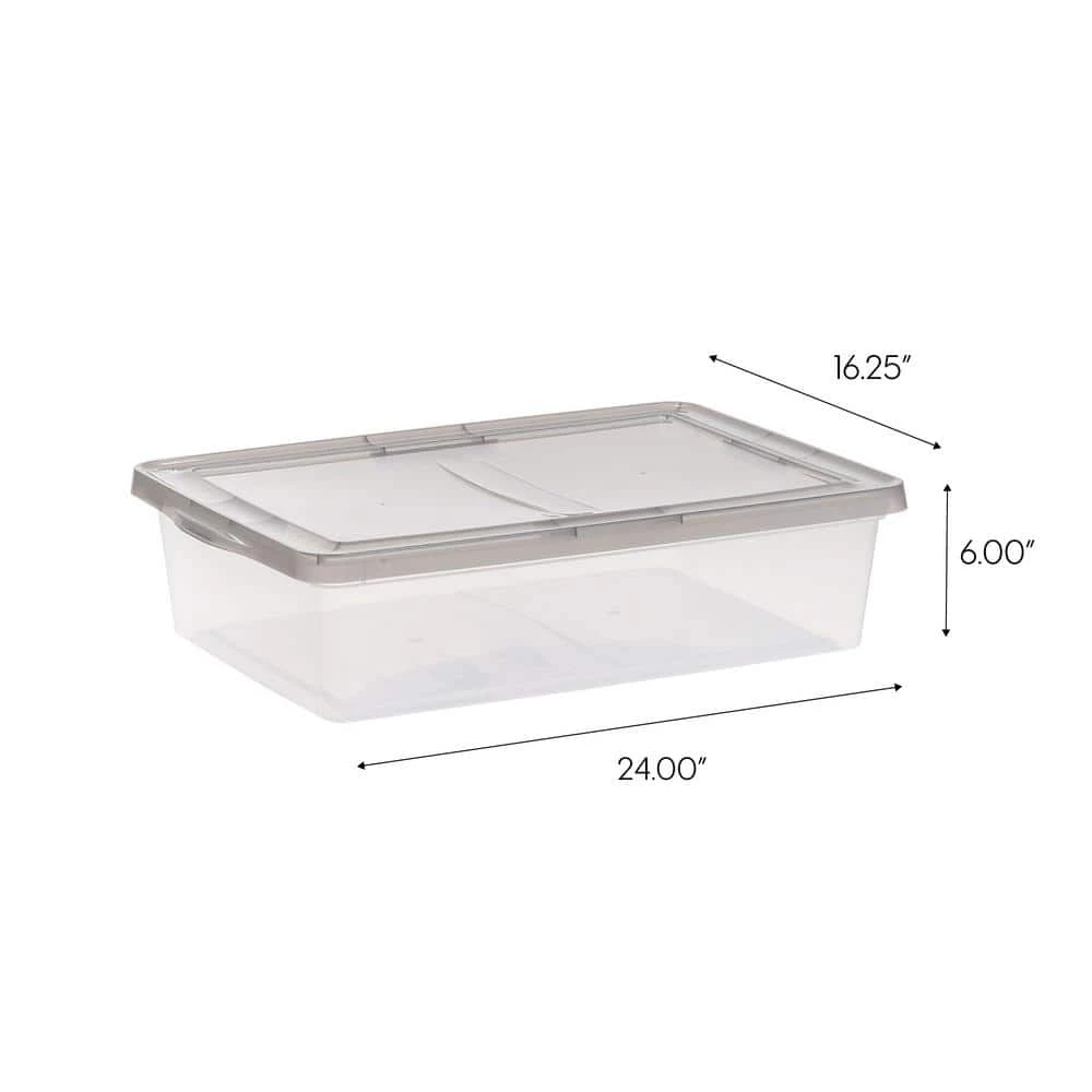 7 Gal. Snap Top Plastic Storage Box in Clear wih Gray Lid 6 Pack by IRIS 9 7 Gal. Snap Top Plastic Storage Box in Clear wih Gray Lid 6 Pack by IRIS - Image 7