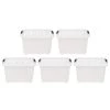 17 Qt. Stack and Pull Nesting Storage Tote, with Black Latching Clips, in White, (5 Pack) by IRIS -Kate and Laurel Shop clear iris storage bins 580027 64 1000