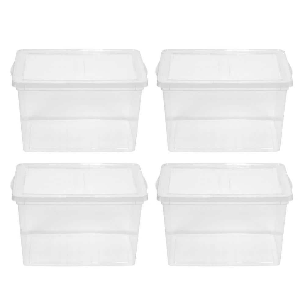 65 Qt. Snap Top Storage Box, in Clear, (4 Pack) by IRIS 3 65 Qt. Snap Top Storage Box, in Clear, (4 Pack) by IRIS